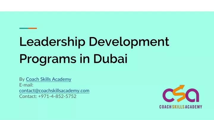leadership development programs in dubai