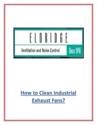 Industrial Exhaust Fans
