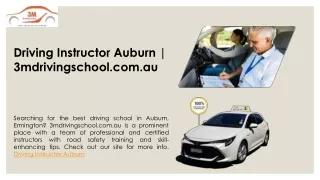 Driving Instructor Auburn | 3mdrivingschool.com.au