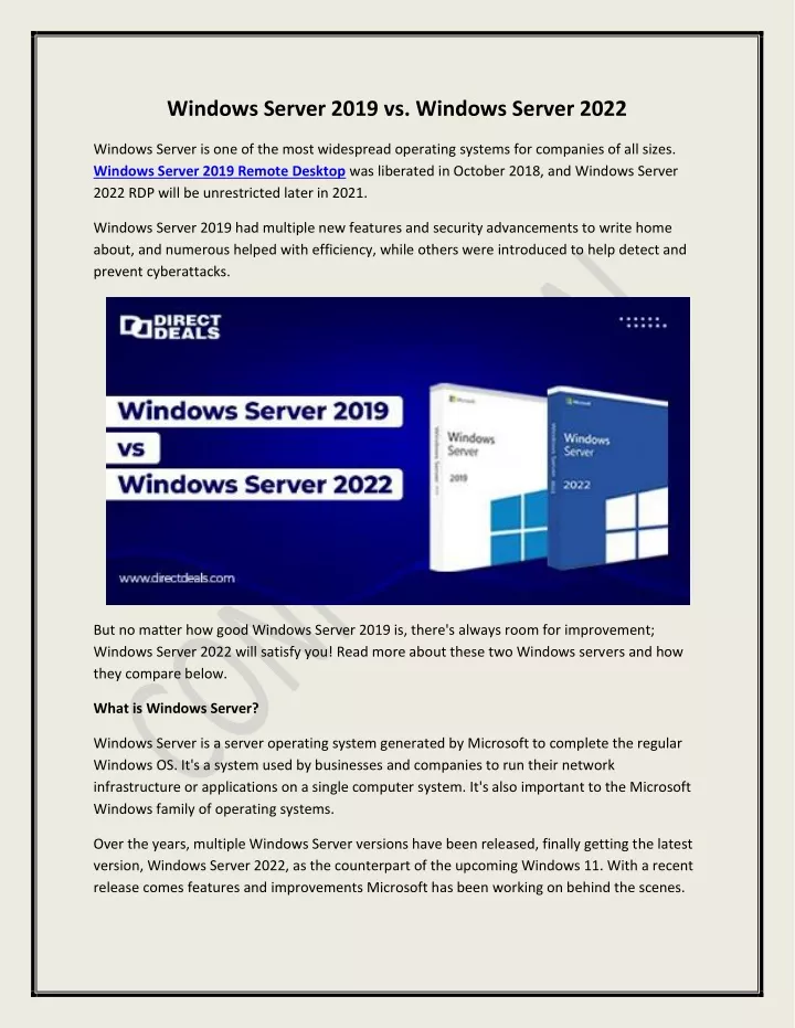 windows server 2019 vs windows server 2022