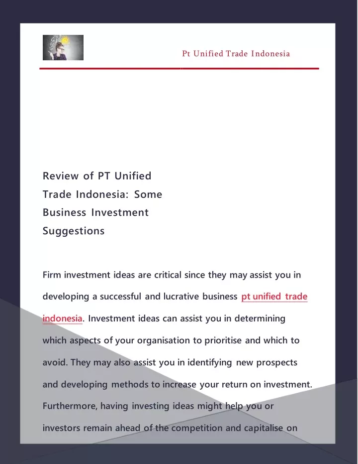 pt unified trade indonesia