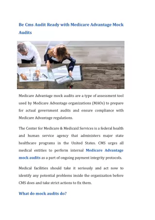 be cms audit ready with medicare advantage mock