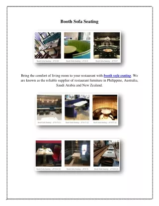 booth sofa seating