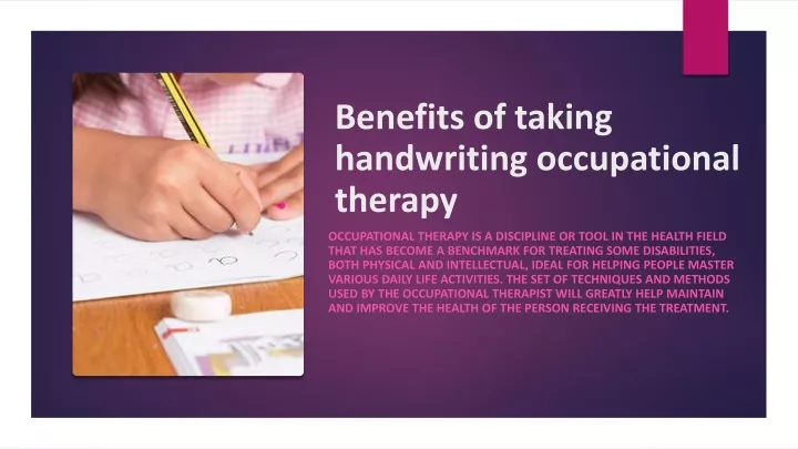 benefits of taking handwriting occupational