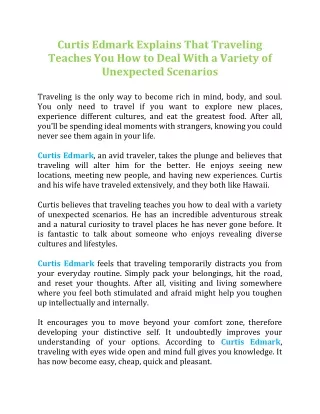 curtis edmark explains that traveling teaches