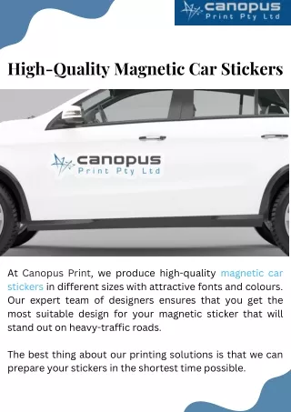 High-Quality Magnetic Car Stickers