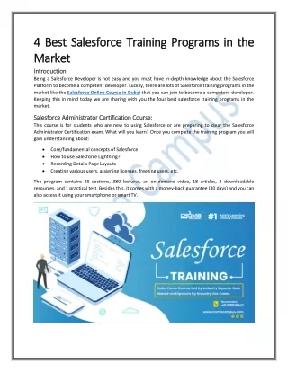 4 Best Salesforce Training Programs in the Market