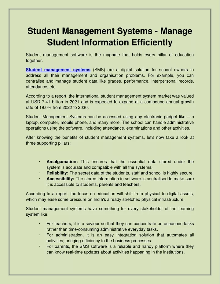 student management systems manage student