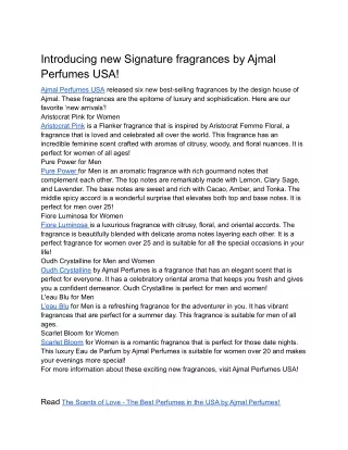 introducing new signature fragrances by ajmal