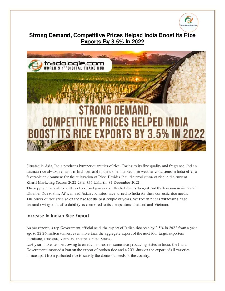 strong demand competitive prices helped india