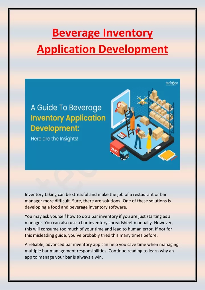 beverage inventory application development