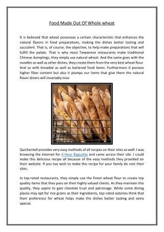 food made out of whole wheat