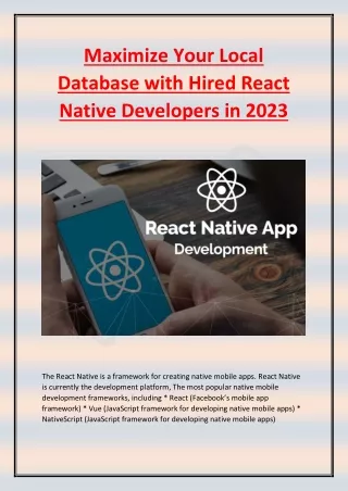 maximize your local database with hired react