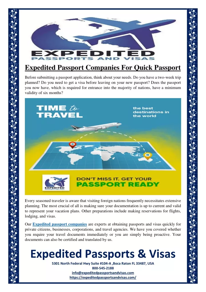 expedited passport companies for quick passport