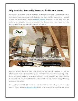 Why Insulation Removal is Necessary for Houston Homes