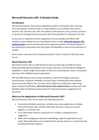 microsoft dynamics 365 a detailed guide