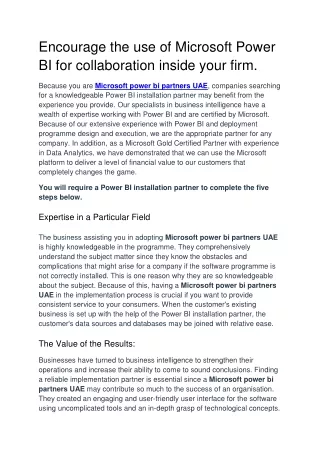 encourage the use of microsoft power