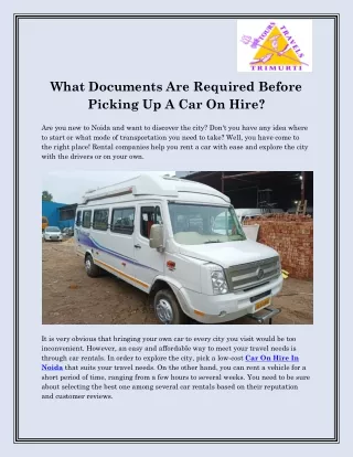 what documents are required before picking