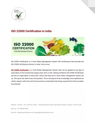 ISO 22000 Certification