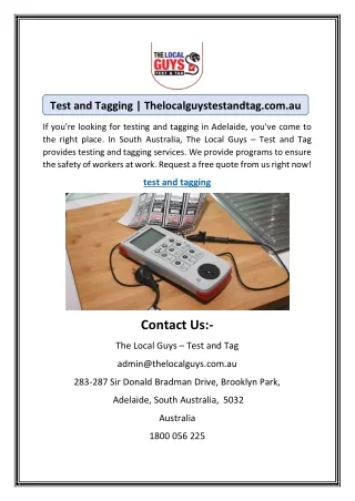 test and tagging thelocalguystestandtag com au