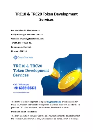 trc10 trc20 token development services