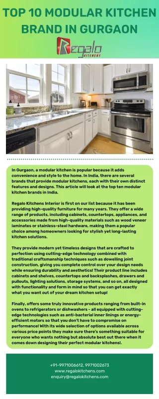 Top 10 modular kitchen brand in Gurgaon | Regalo Kitchens