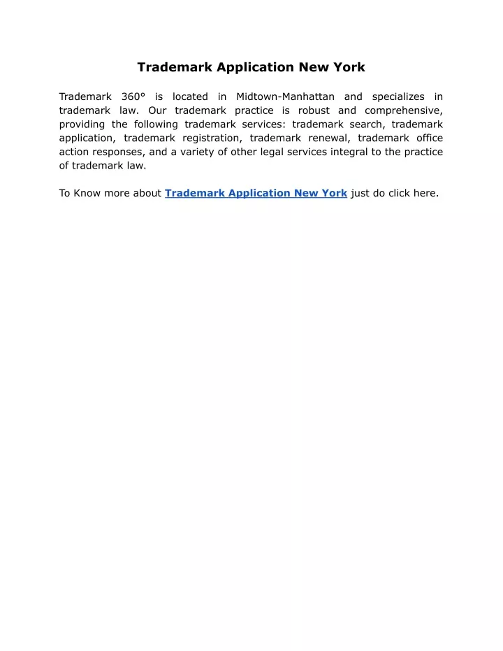 trademark application new york