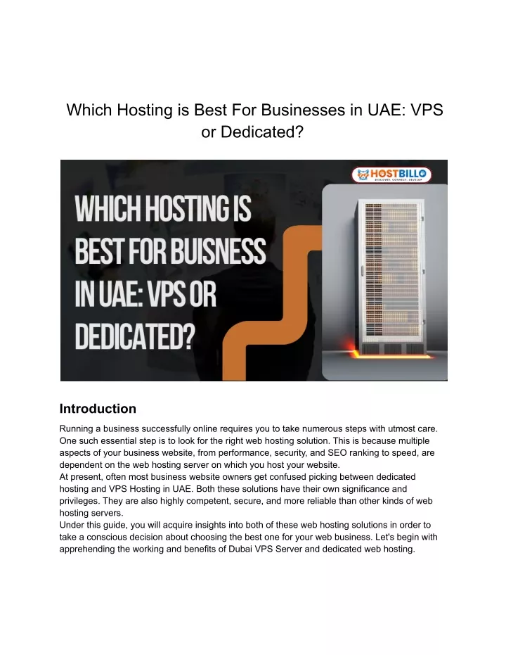 which hosting is best for businesses