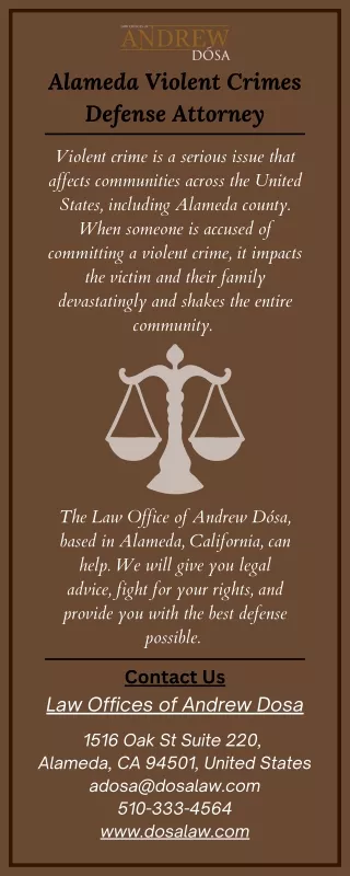 Alameda Violent Crimes Defense Attorney
