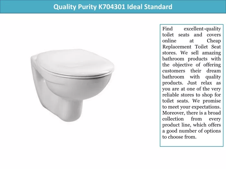 quality purity k704301 ideal standard