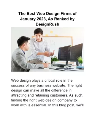 the best web design firms of january 2023