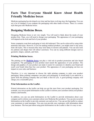 5 Facts to Know About Health Friendly Medicine Box