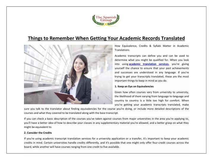 things to remember when getting your academic