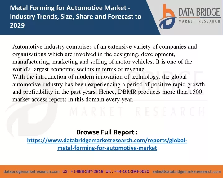 metal forming for automotive market industry