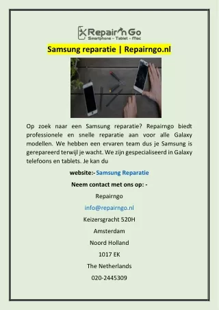 Samsung reparatie | Repairngo.nl