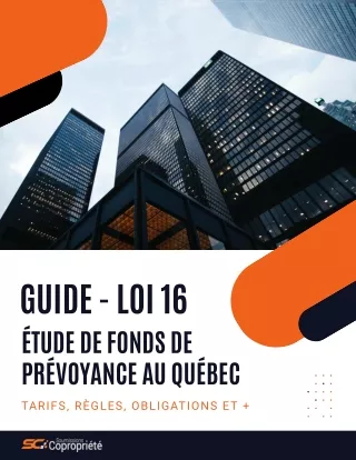 Guide de la Loi 16, Étude de fonds de prévoyance
