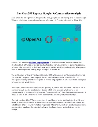 can chatgpt replace google a comparative analysis
