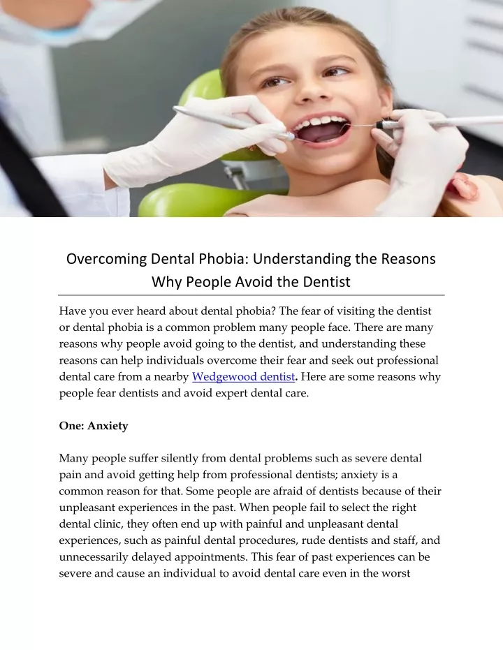overcoming dental phobia understanding