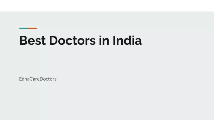 best doctors in india