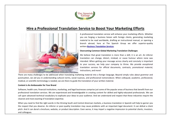 hire a professional translation service to boost