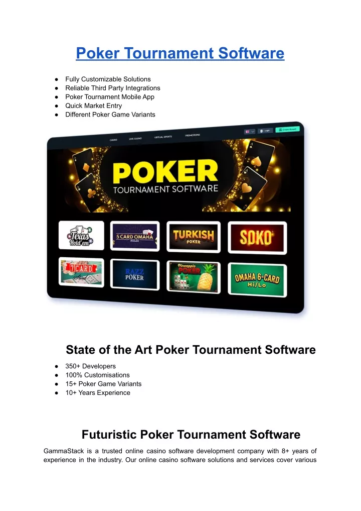 poker tournament software