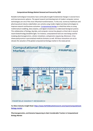 computational biology market demand and forecast