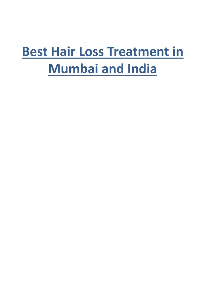 best hair loss treatment in mumbai and india