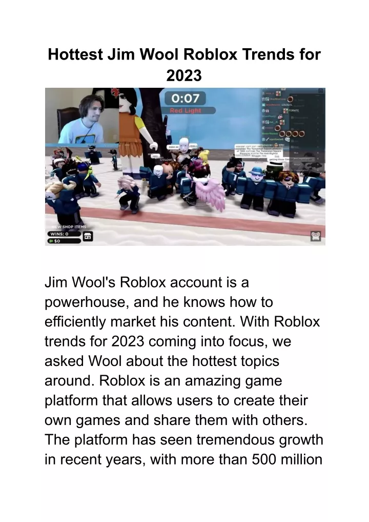 hottest jim wool roblox trends for 2023