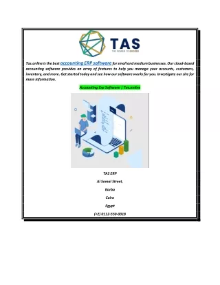 Accounting Erp Software  Tas.online