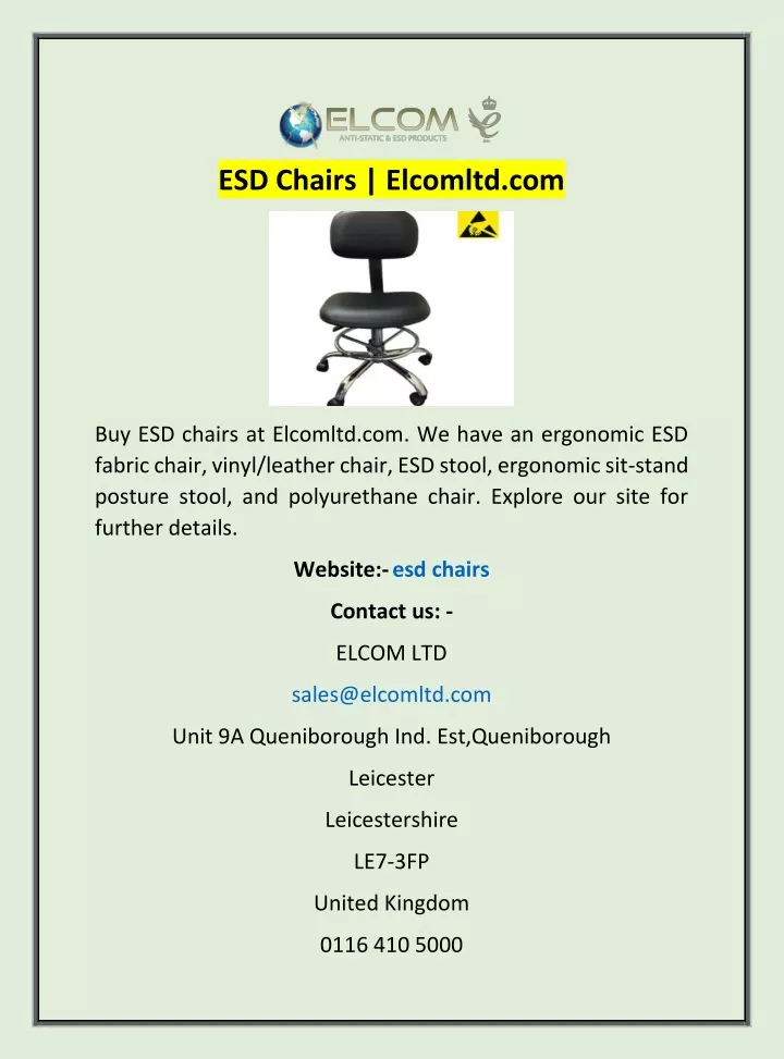 esd chairs elcomltd com