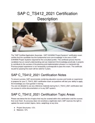 sap c ts412 2021 certification description
