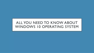 Introduction to Windows 10 Operating System