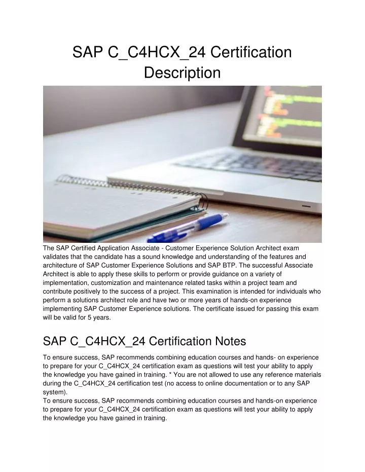 sap c c4hcx 24 certification description