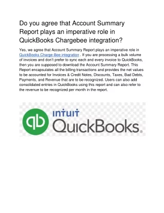 do you agree that account summary report plays